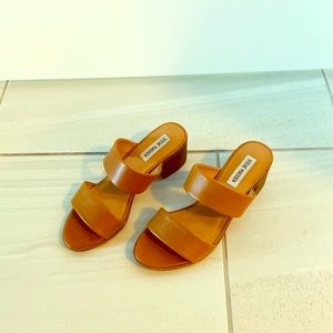 Steve Madden low block heel mule brown/nude